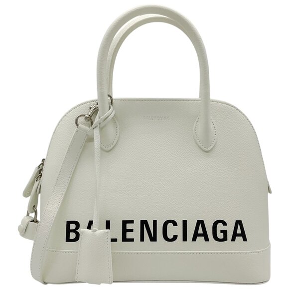 Balenciaga White Leather Small Ville Top Handle Bag - Picture 1 of 11